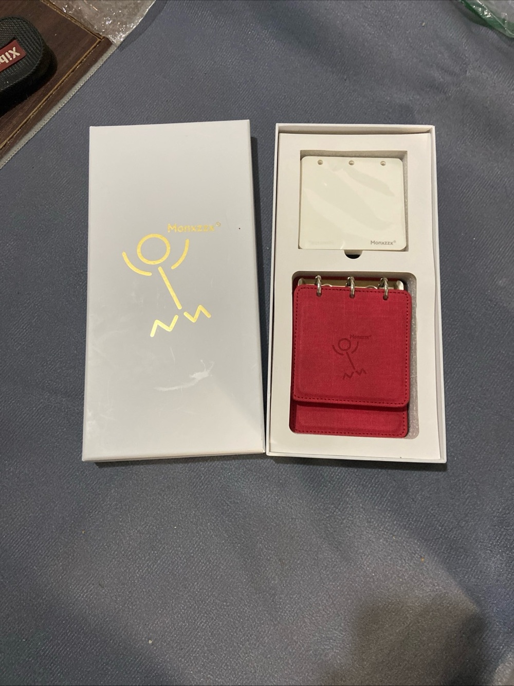 A7 Refillable Leather Pocket Journal with Gift Box Red
